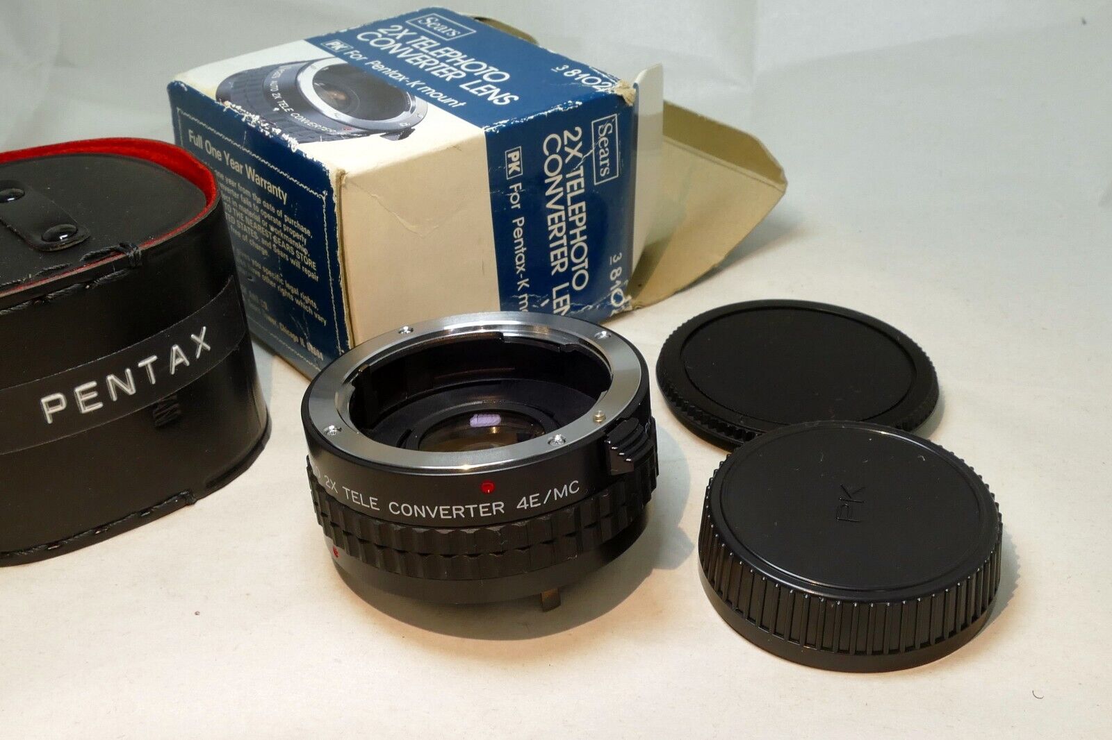 Sears Multi-Coated 2X Lens teleconverter for Pentax K PK mount manual focus