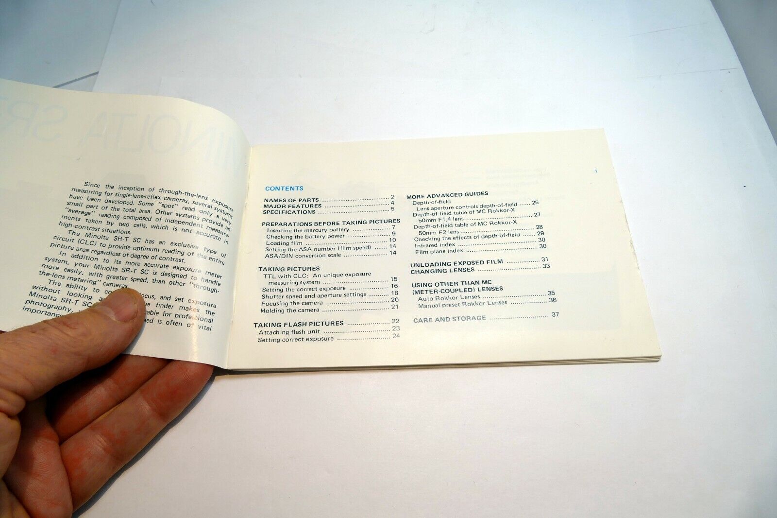 Minolta Camera SRT SC SR-TSC  Owner's Manual Guide instructions English En