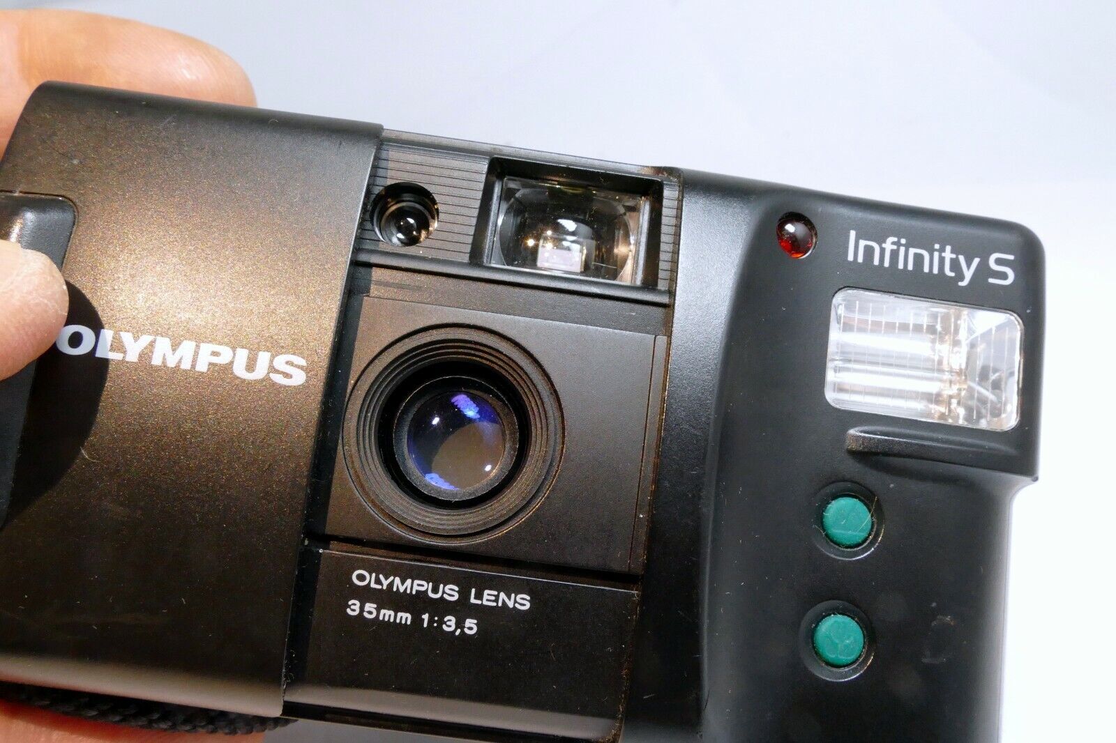 Olympus Inifnity S 35mm camera w/ 35mm f3.5 lens -  for parts AS IS