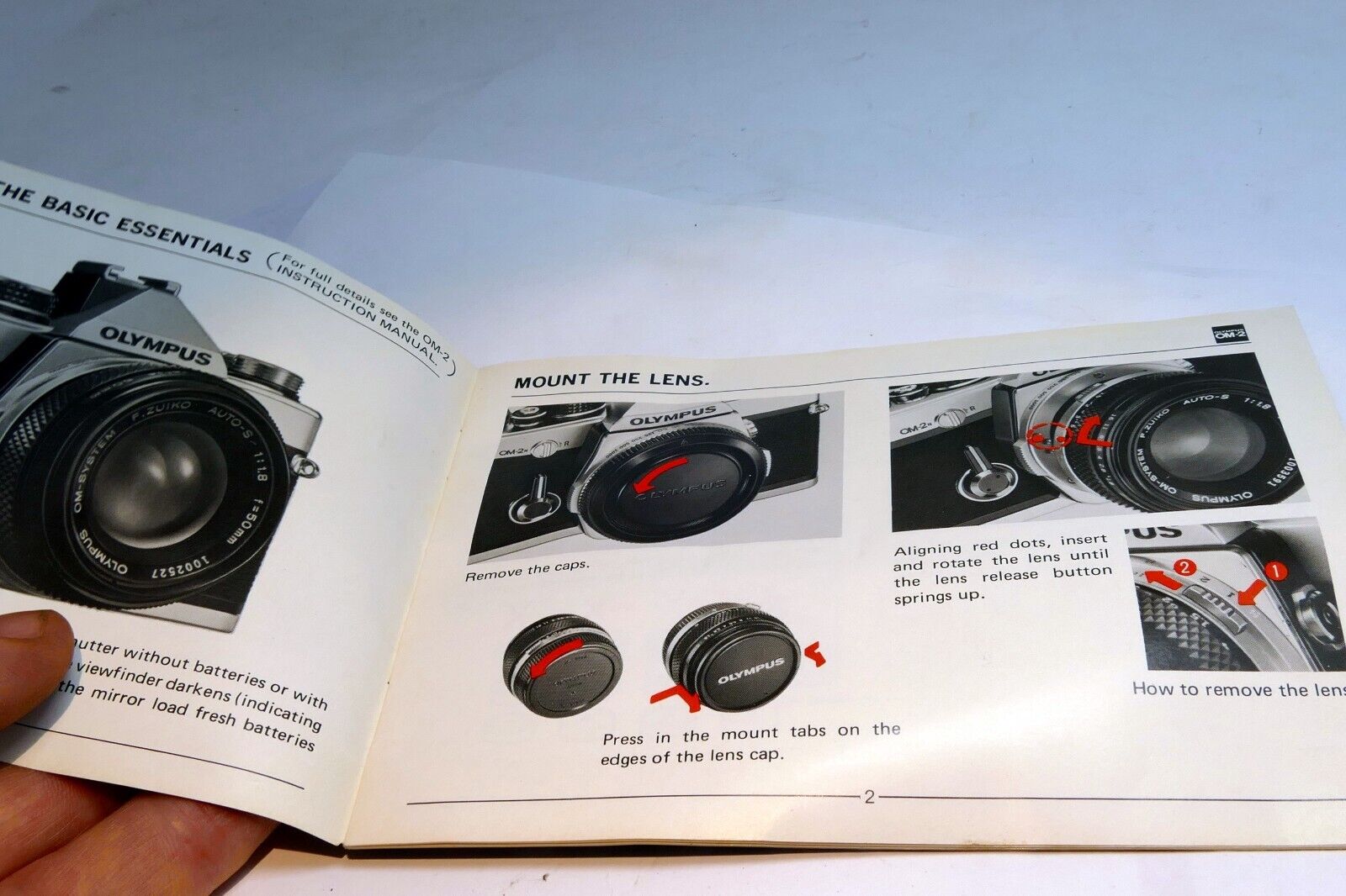 Olympus OM-2 Camera At a glance Concise User's Guide English EN Owners Manual