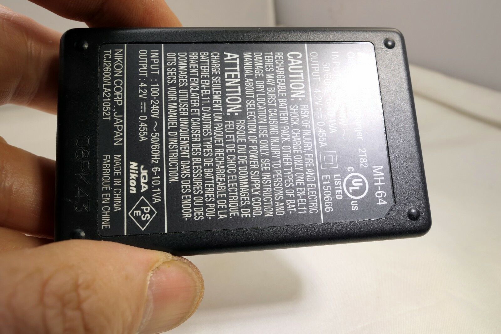 Nikon MH-64 AC battery charger adapter for Coolpix camera genuine original