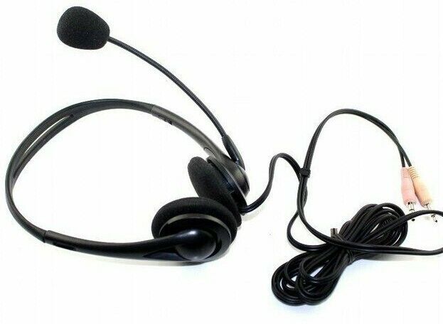 HS-GEN-B Stereo Communication Wired Headset w/ Microphone RCA Nuance Dragon cord