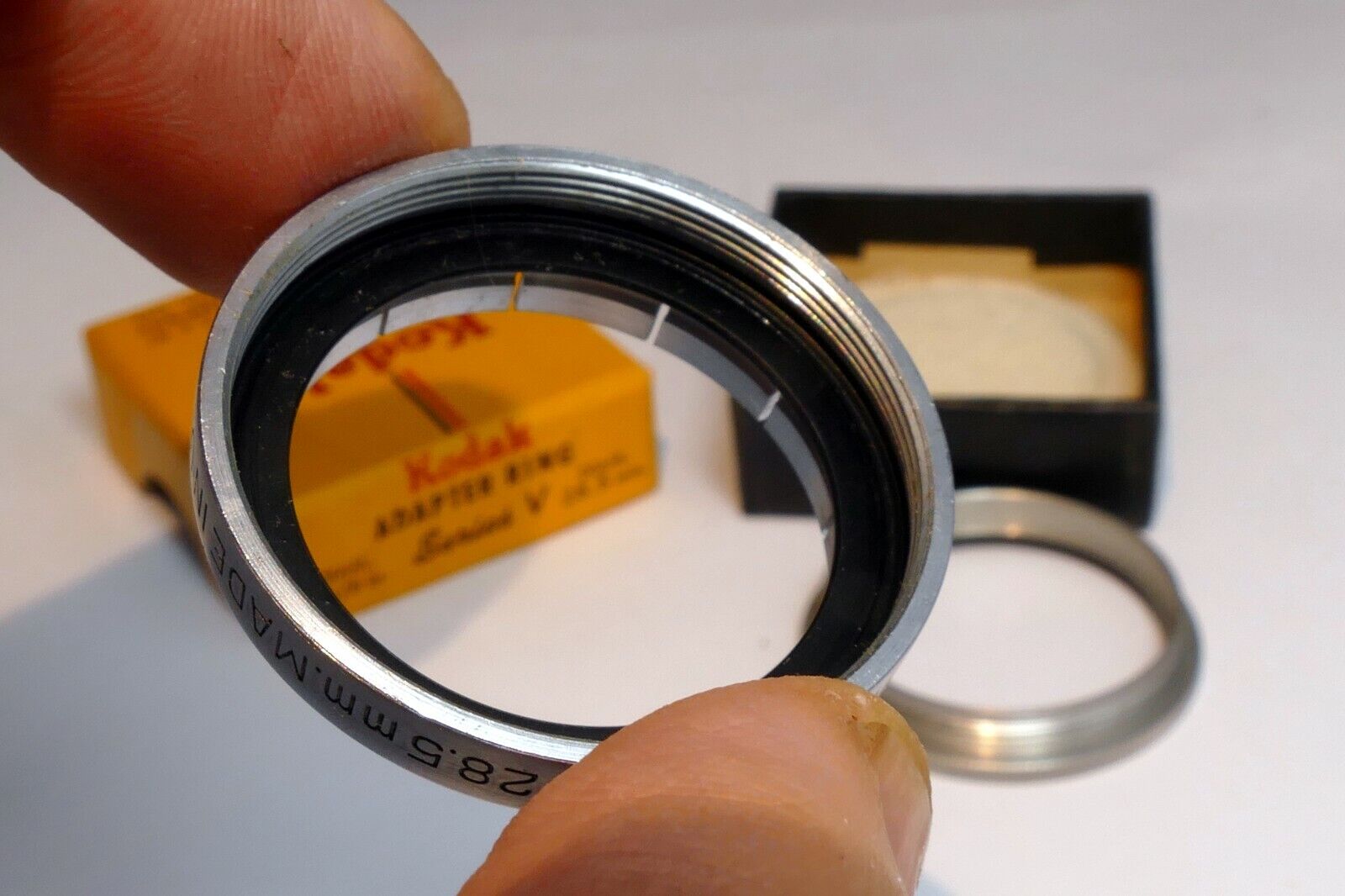 Kodak series V 5 Adapter ring with 1  1/8" 28.5mm retainer ring Filter Holder