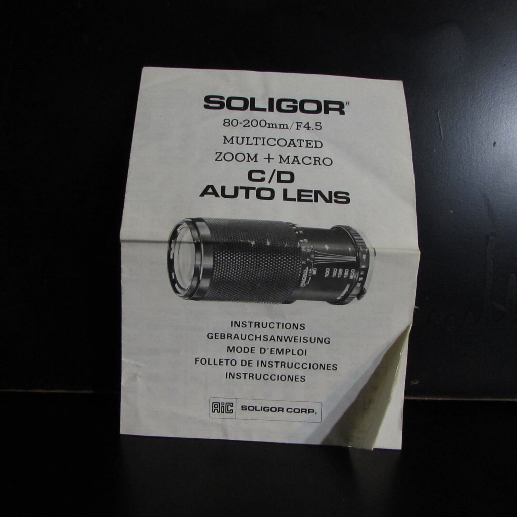 Used Soligor Multicoated 80-200mm f4.5 C/d Lens ZOOM + MACRO Manual O401810