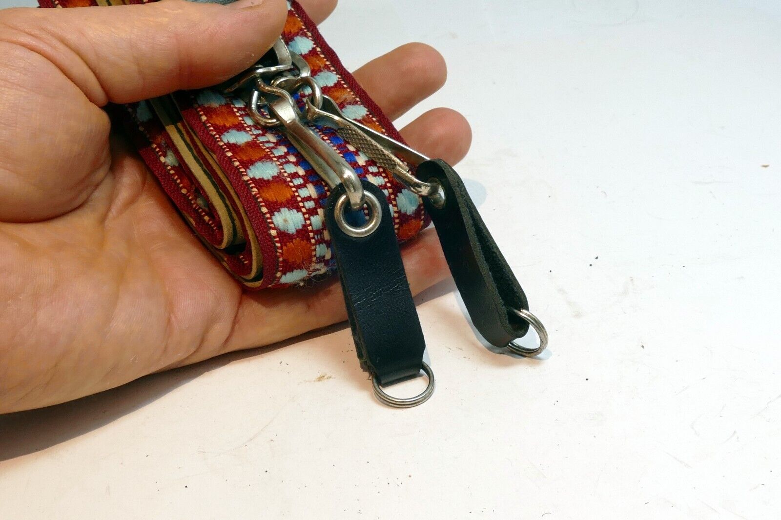 Hippy 5cm Wide Brown / Blue canvas neck shoulder strap for film SLR