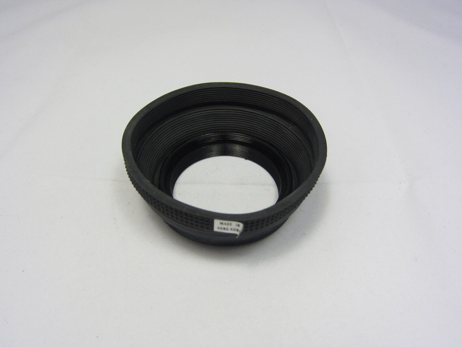 Used Unknown Brand 49mm Collapsible Rubber Lens Hood Made in Hong Kong Telephoto