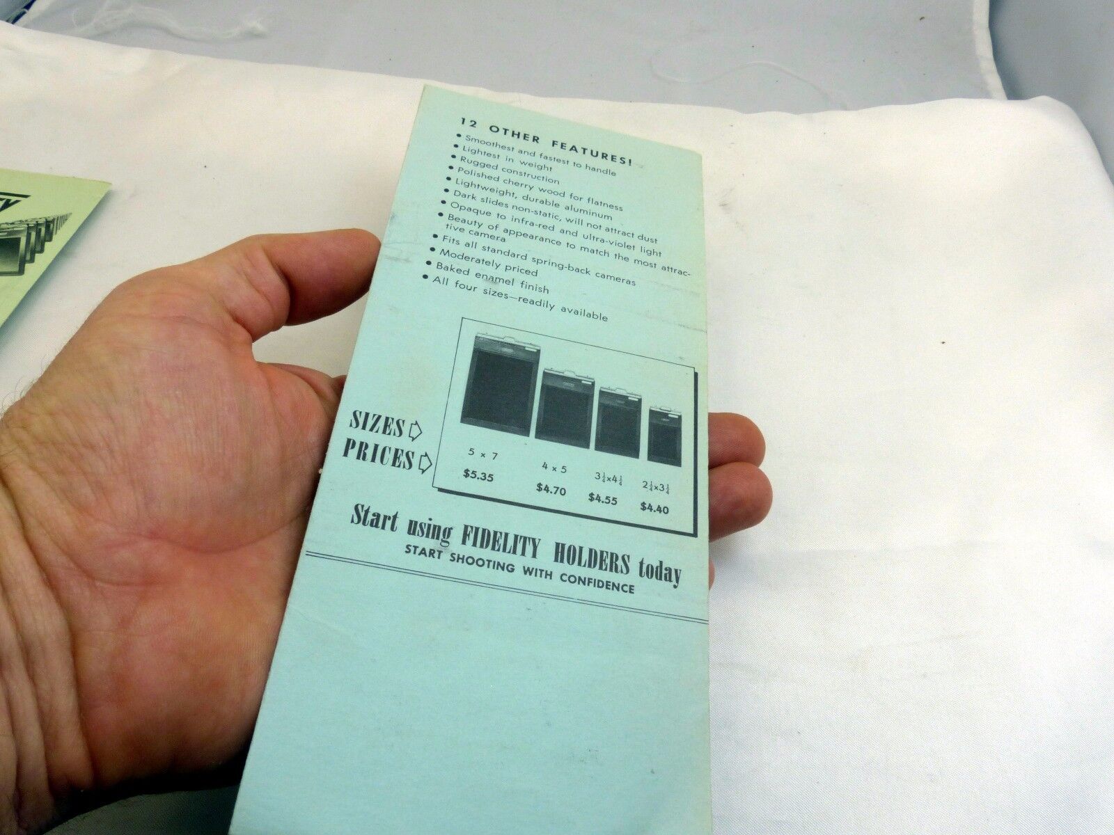 Fidelity Cut Film Holders Brochure (EN) English 5X7 4X5 blue