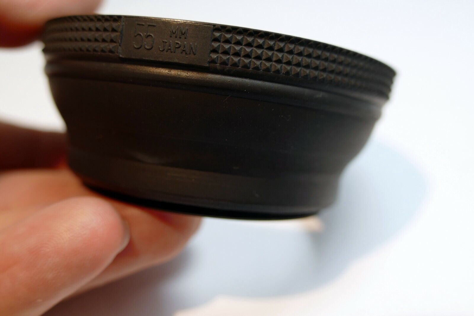 55mm Lens Hood Shade Collapsible Rubber double threaded screw in for normal 50mm