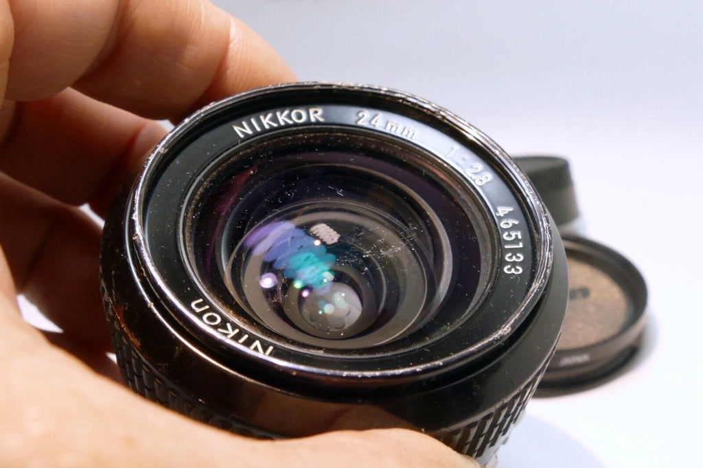 Nikon 24mm f2.8 Ai Lens prime Wide angle with fungus webbing inside - AS IS read