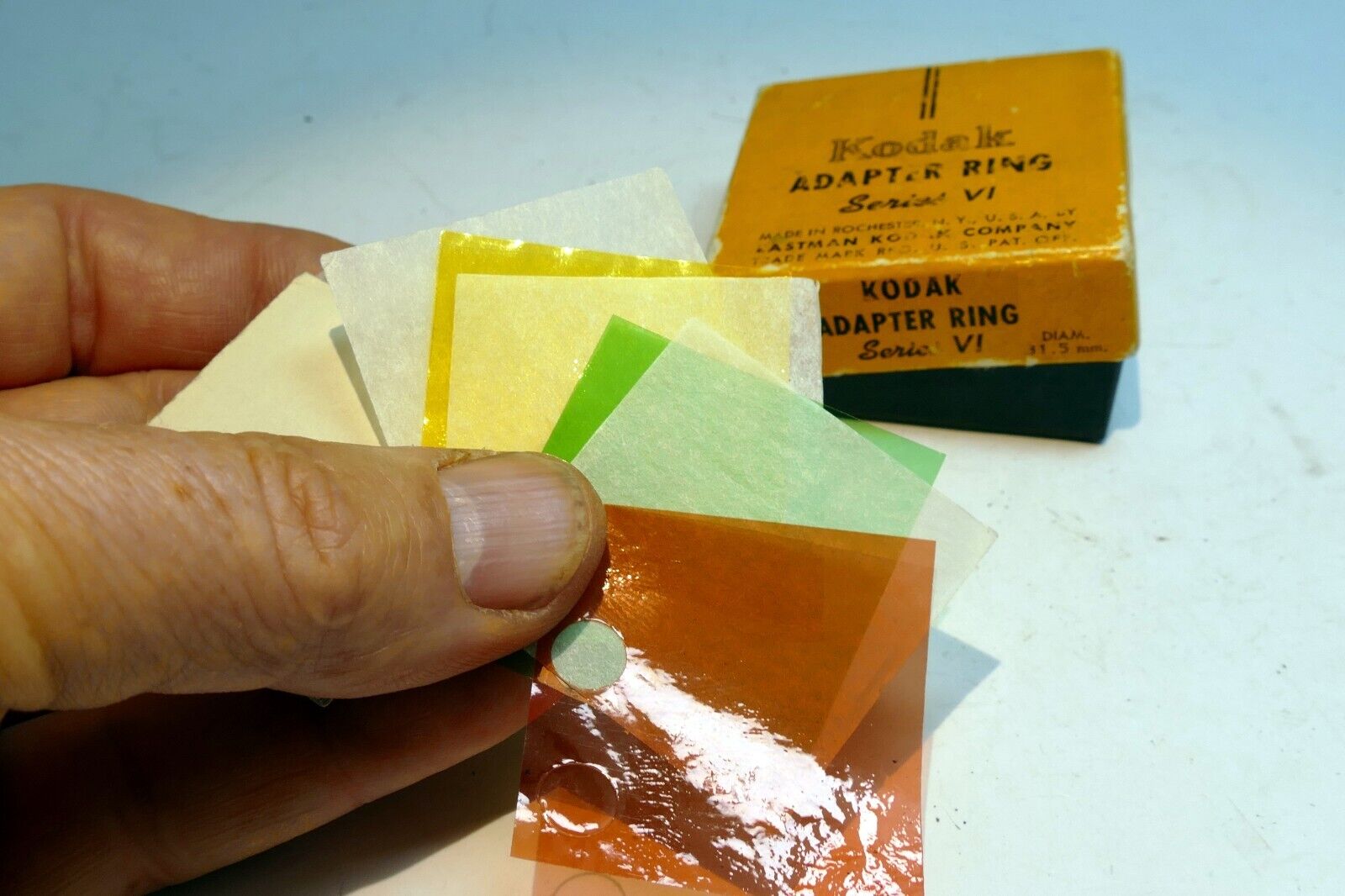 1X1" Kodak Gelatin Filter for series V  filters Yellow Green Orange