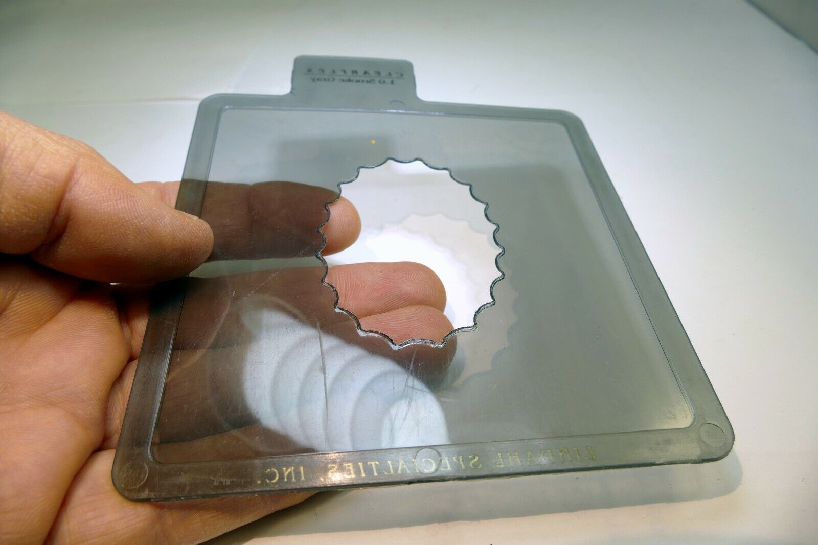 Large Vertical Oval  Lindahl Smoke Gray Vignette 4.5X4.5" Clearflex 