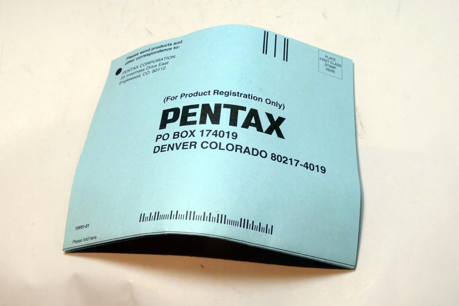 Pentax K1000 camera warranty card vintage 1980's