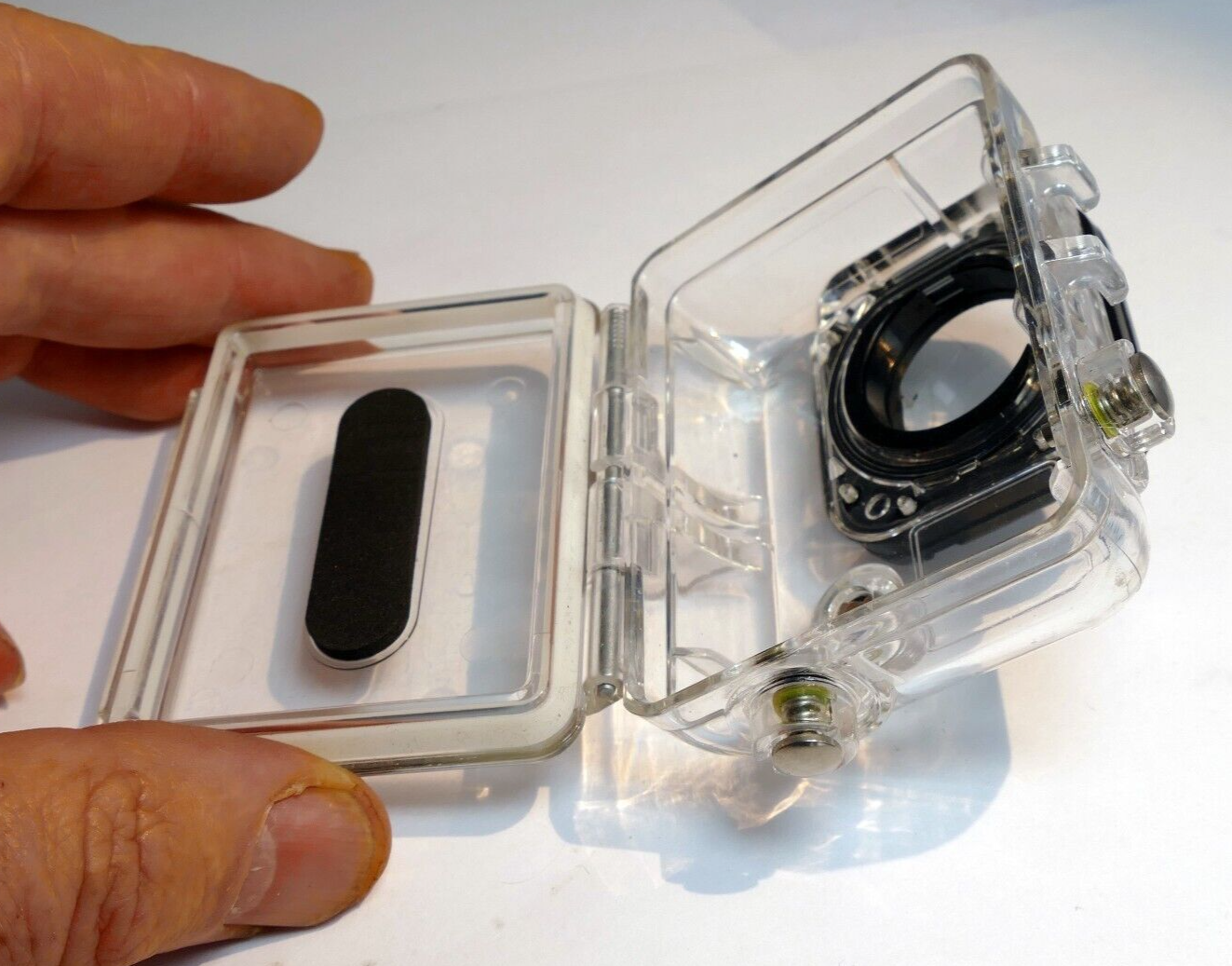GoPro Hero 3 plastic housing case - - -  missing back plate lock buckle AS IS