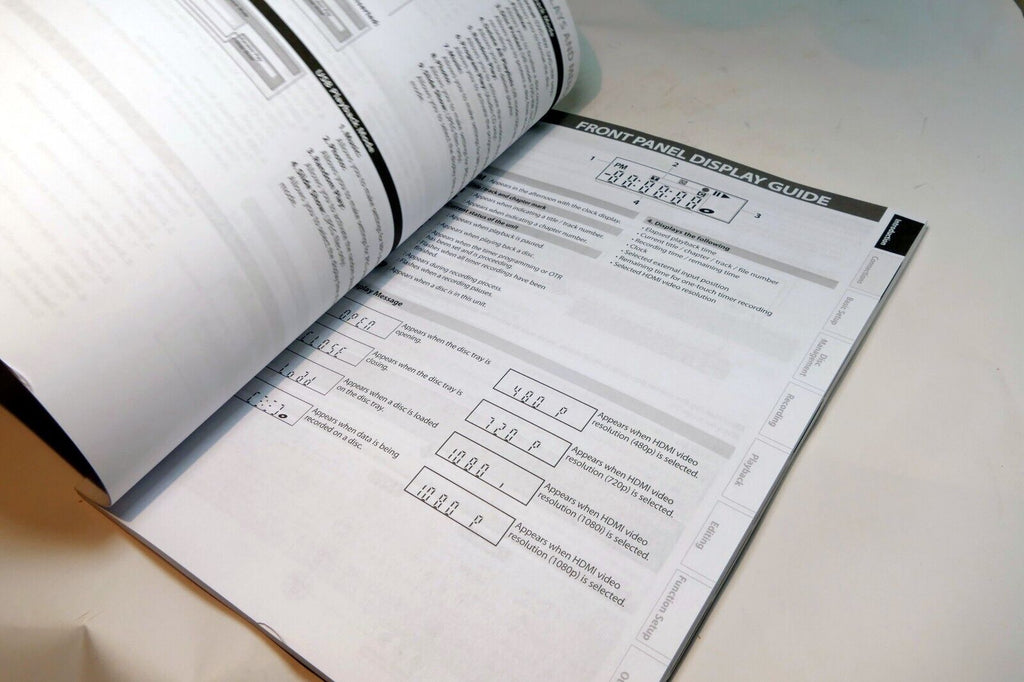 Manual Instruction Guide for Toshiba DVD Video recorder DR430KU