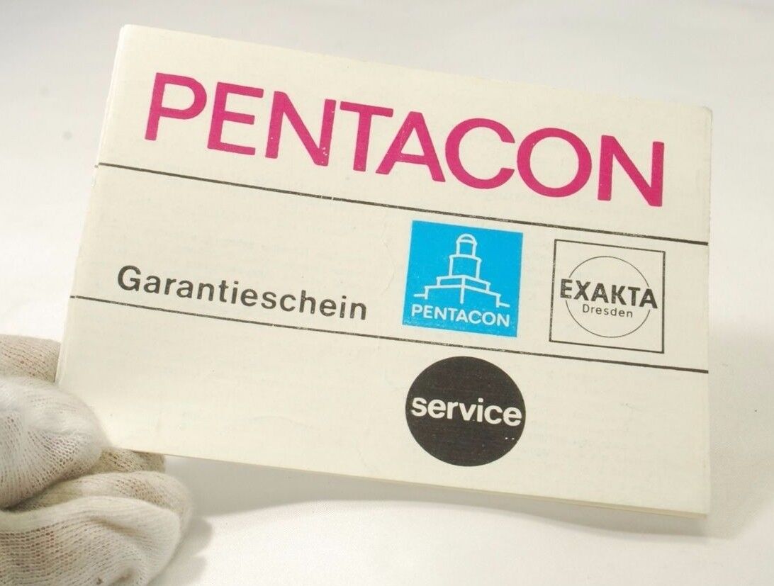 Pentacon Exakta camera warranty card in German 7219023