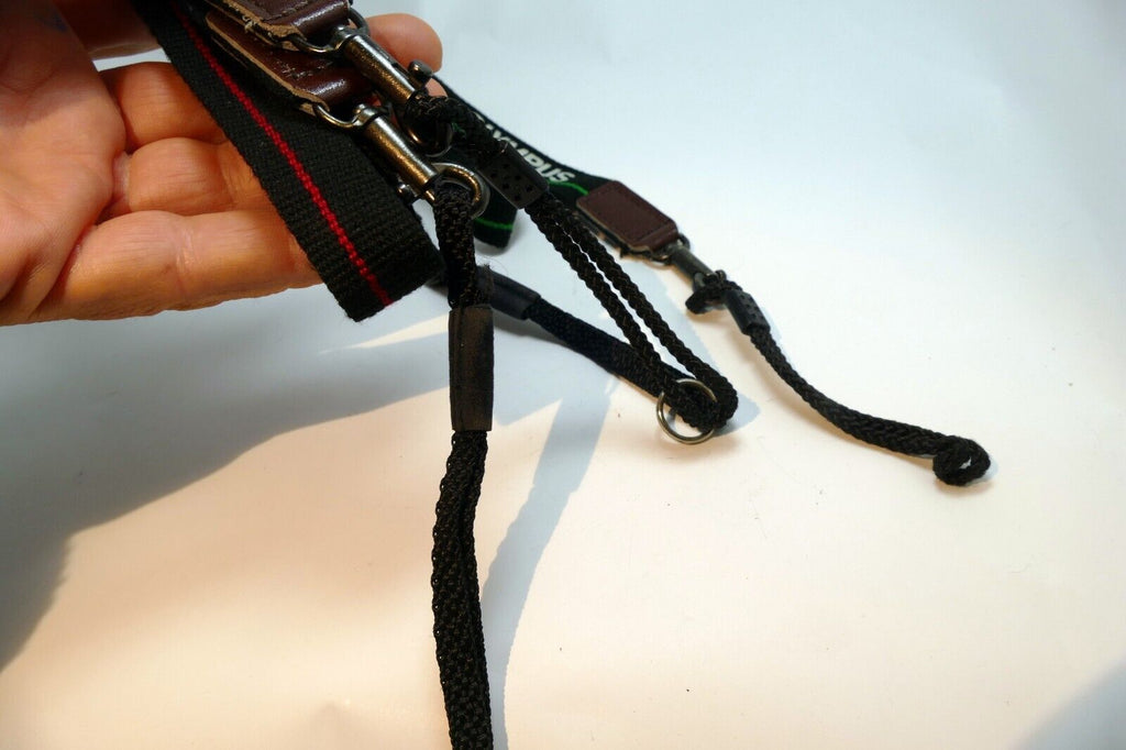 Olympus Double Shoulder Camera Strap 2cm wide Green Red OM-2n 4T - Genuine OEM