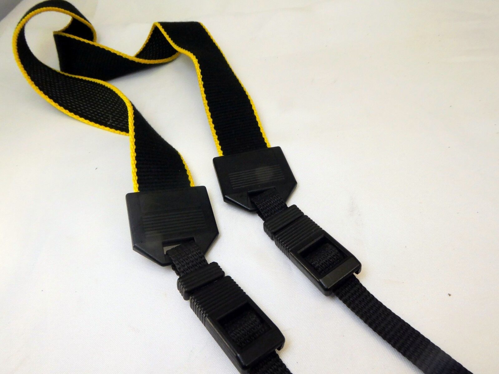 Black Yellow Camera strap 2.5cm wide shoulder neck Made in Germany Sturdy
