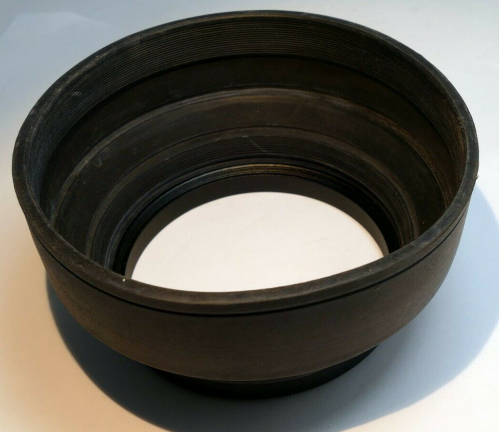 77mm 3-way  rubber lens hood  shade double threaded wide normal telephoto