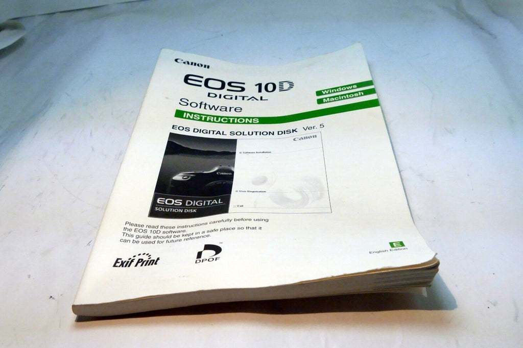 Canon Solution Disk Ver 5 Software Instruction Guide E for EOS 10D manual