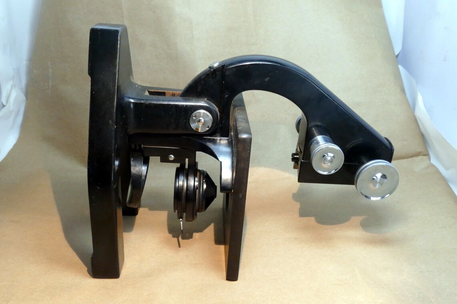 Stage Base and arm for BAUSCH & LOMB Optical BRASS MICROSCOPE 1938