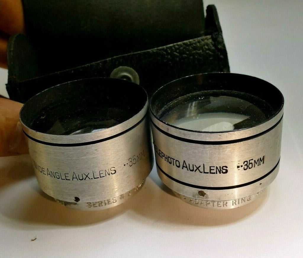 Spiratone AUX WA Lens series 5 V adapters 35mm wide angle Telephoto 11733 23504