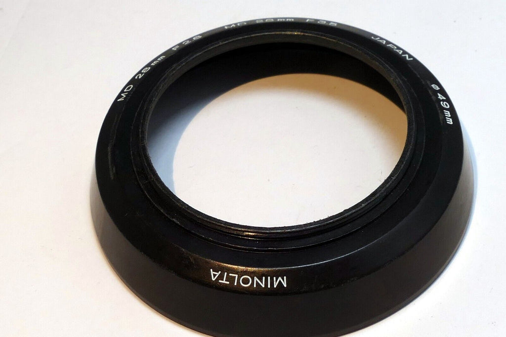 49mm Minolta Lens Hood Shade for MD 28mm f3.5 f2.8 threaded - Genuine OEM