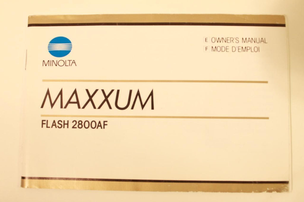 Minolta Maxxum Flash 2800AF Manual Instruction Guide English Francais E F