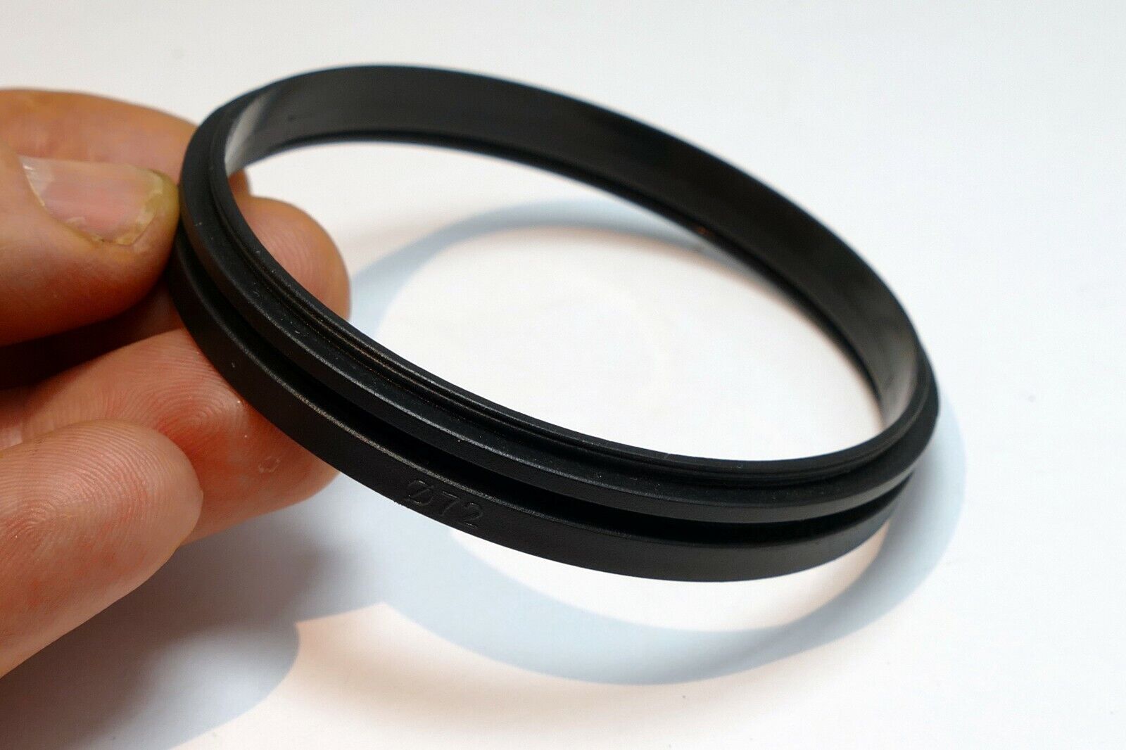 72mm Ring for lens maybe for Lindahl bellows 72mm male to female threads plastic