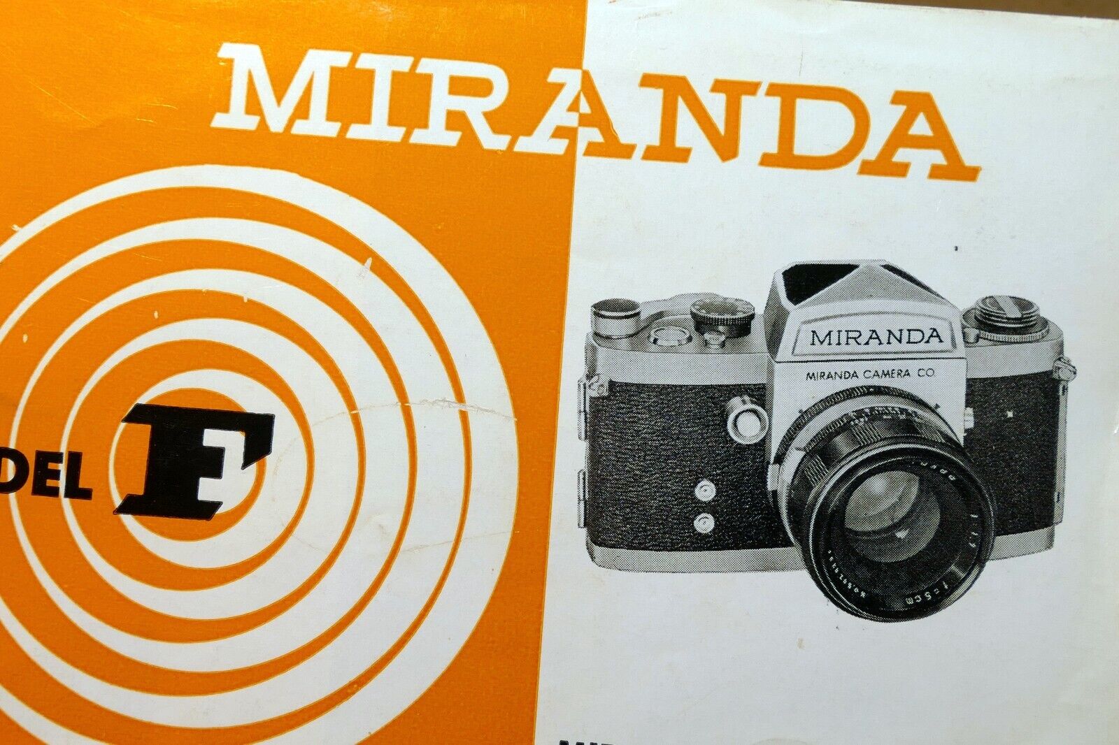 Miranda Model F camera Instruction Manual Guide (E) English