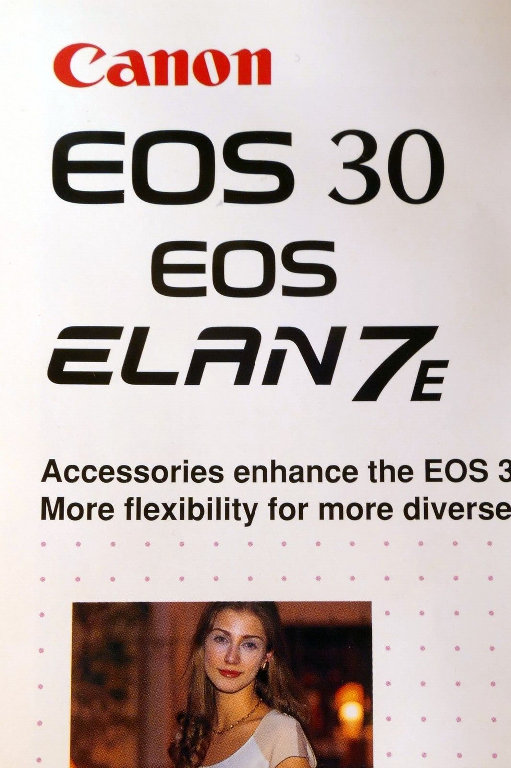 Canon EOS 30 Elan 7E Camera Brochure Accessory list