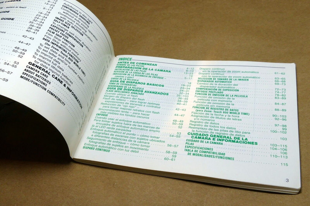 Nikon Zoom Touch 800 35mm Photo Guide camera instruction