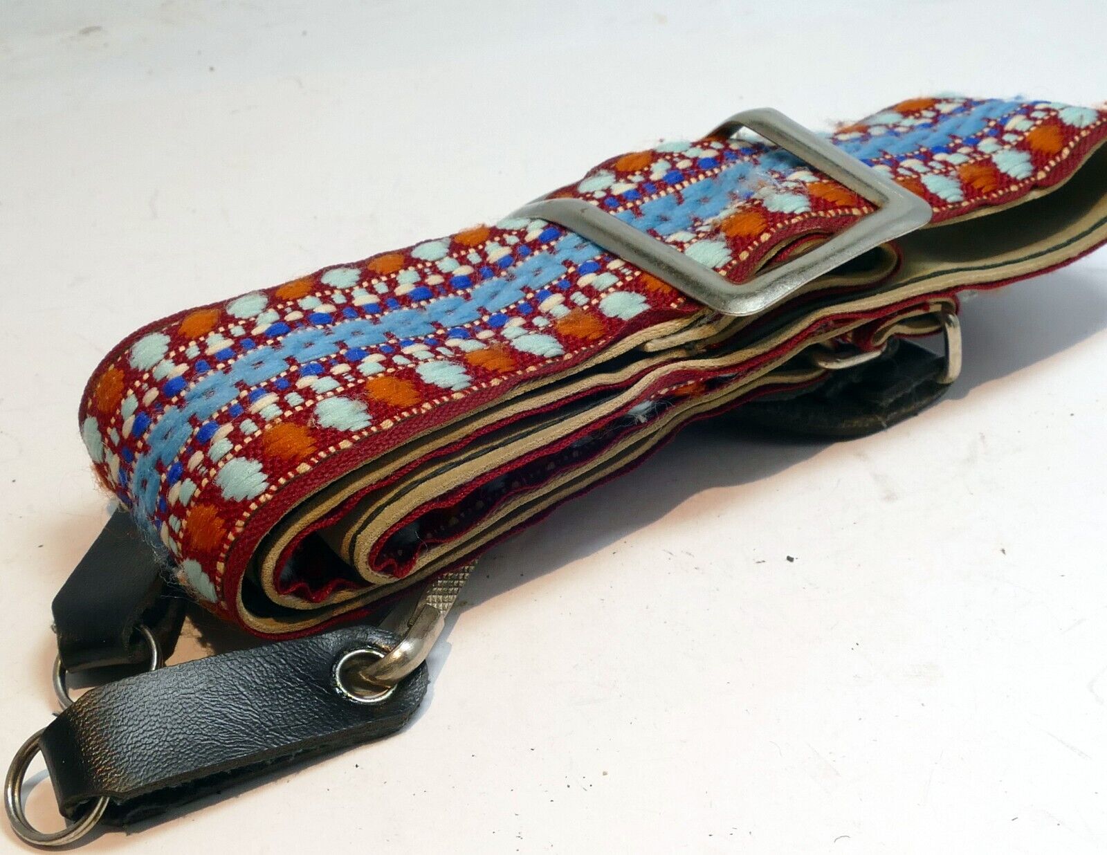 Hippy 5cm Wide Brown / Blue canvas neck shoulder strap for film SLR