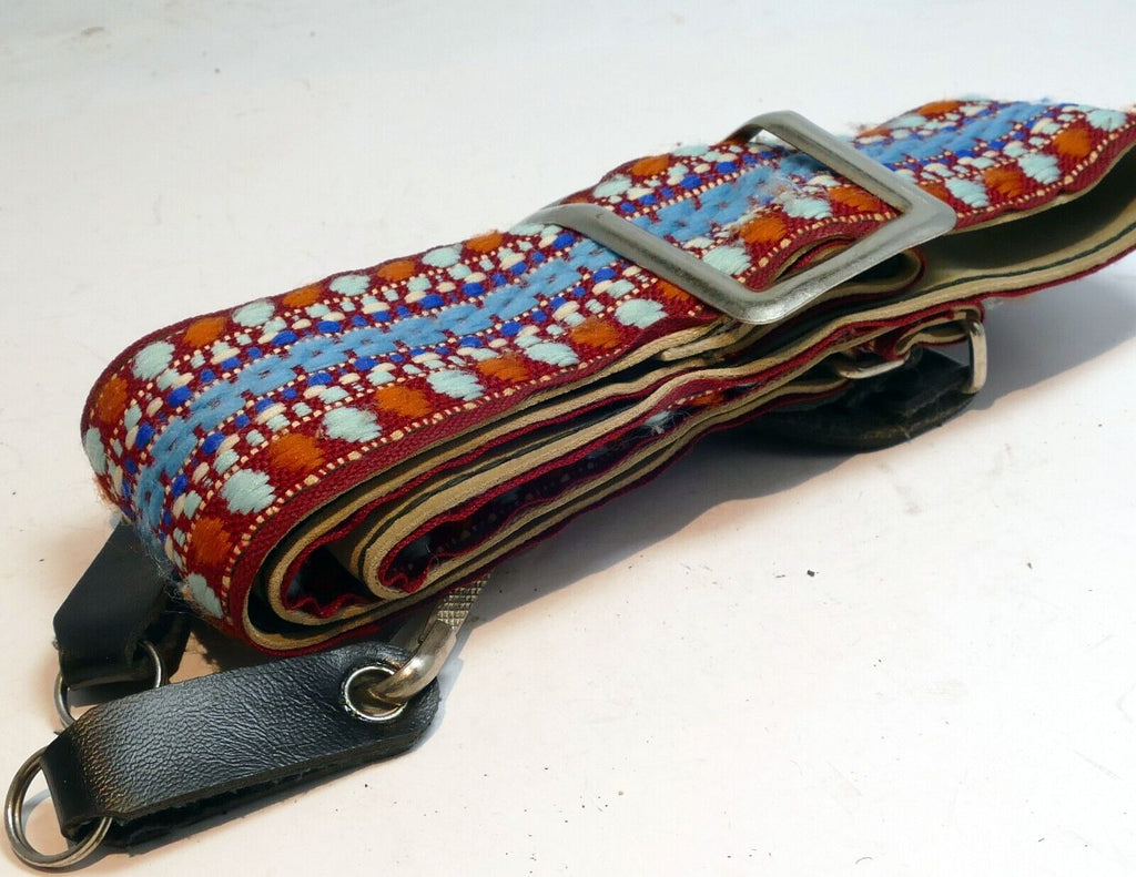 Hippy 5cm Wide Brown / Blue canvas neck shoulder strap for film SLR