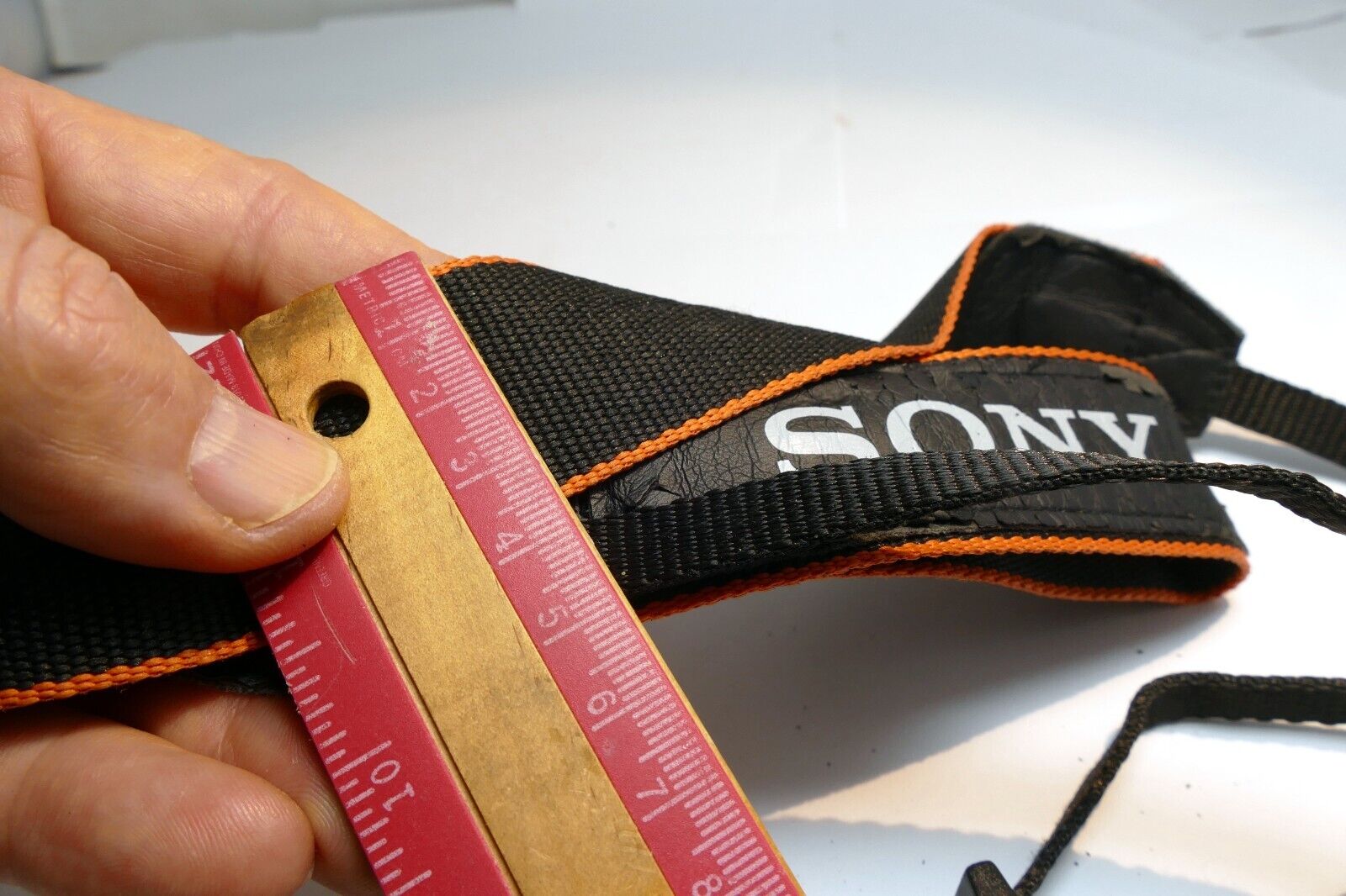 Sony Alpha a Shoulder Camera  Strap canvas Black-Orange -  Genuine OEM