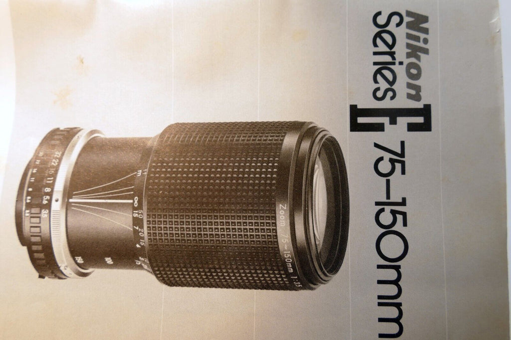 Nikon E series 75-150mm f3.5 Ai-s LENS Instruction Guide Manual 1982