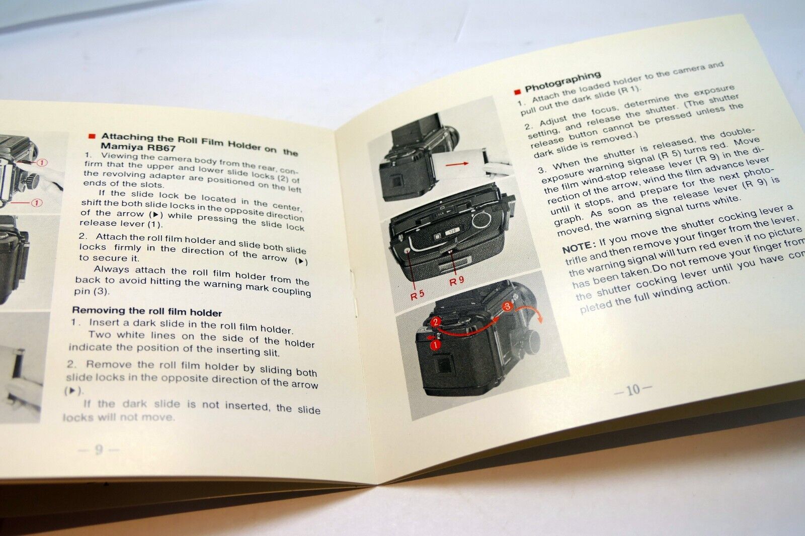 Mamiya RB67 6X7 Roll Film Back Holder OWNER'S MANUAL GUIDE Instructions