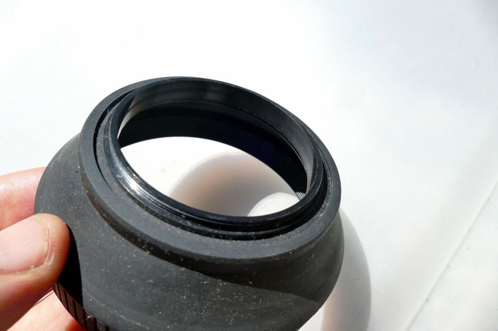 58mm Rubber Lens Hood Shade with double threads in the front for f1.7 f1.4