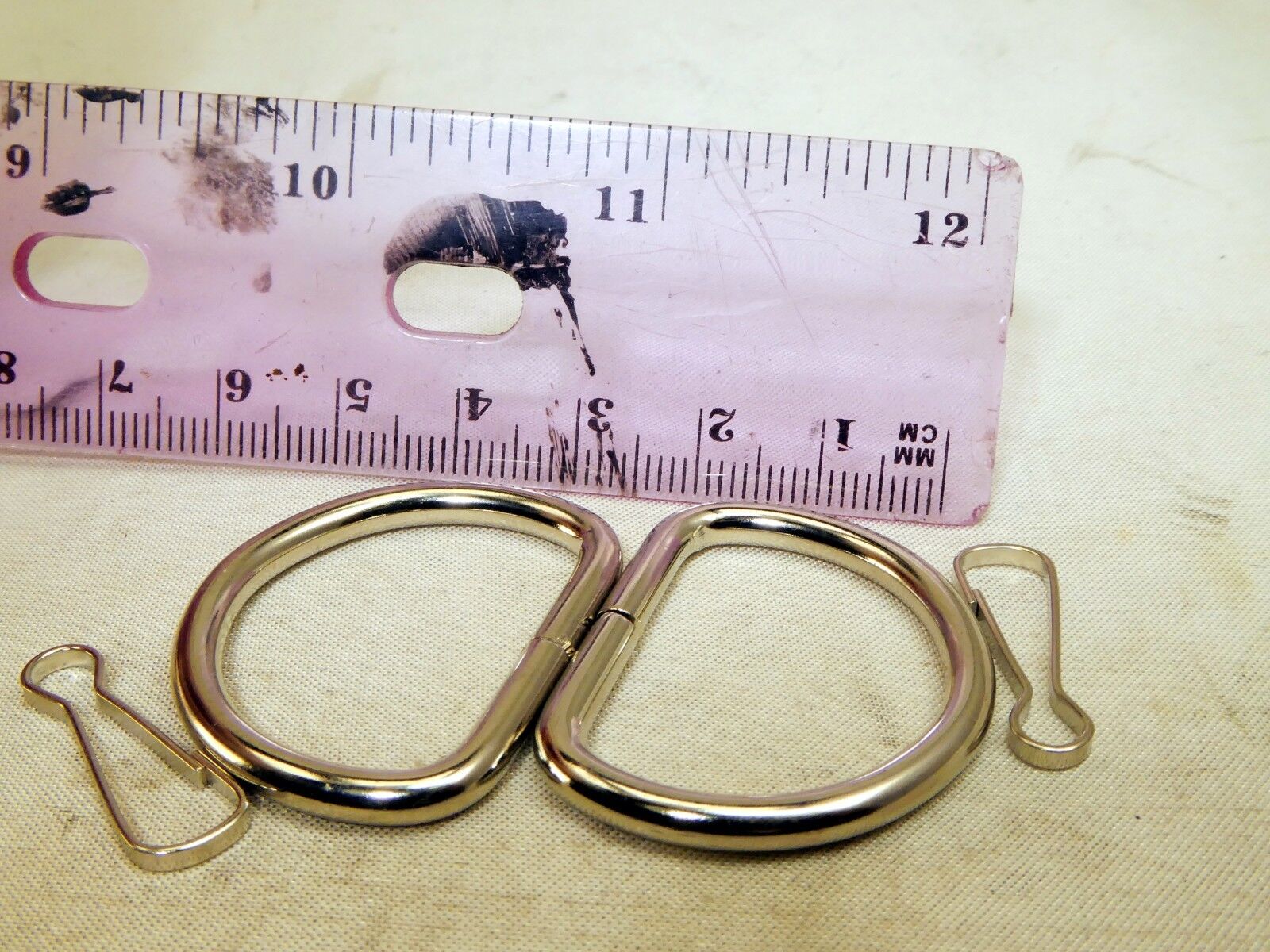 1.5" 35mm pair Steel D-ring Connector Metal for Camera Strap Belt with two loops