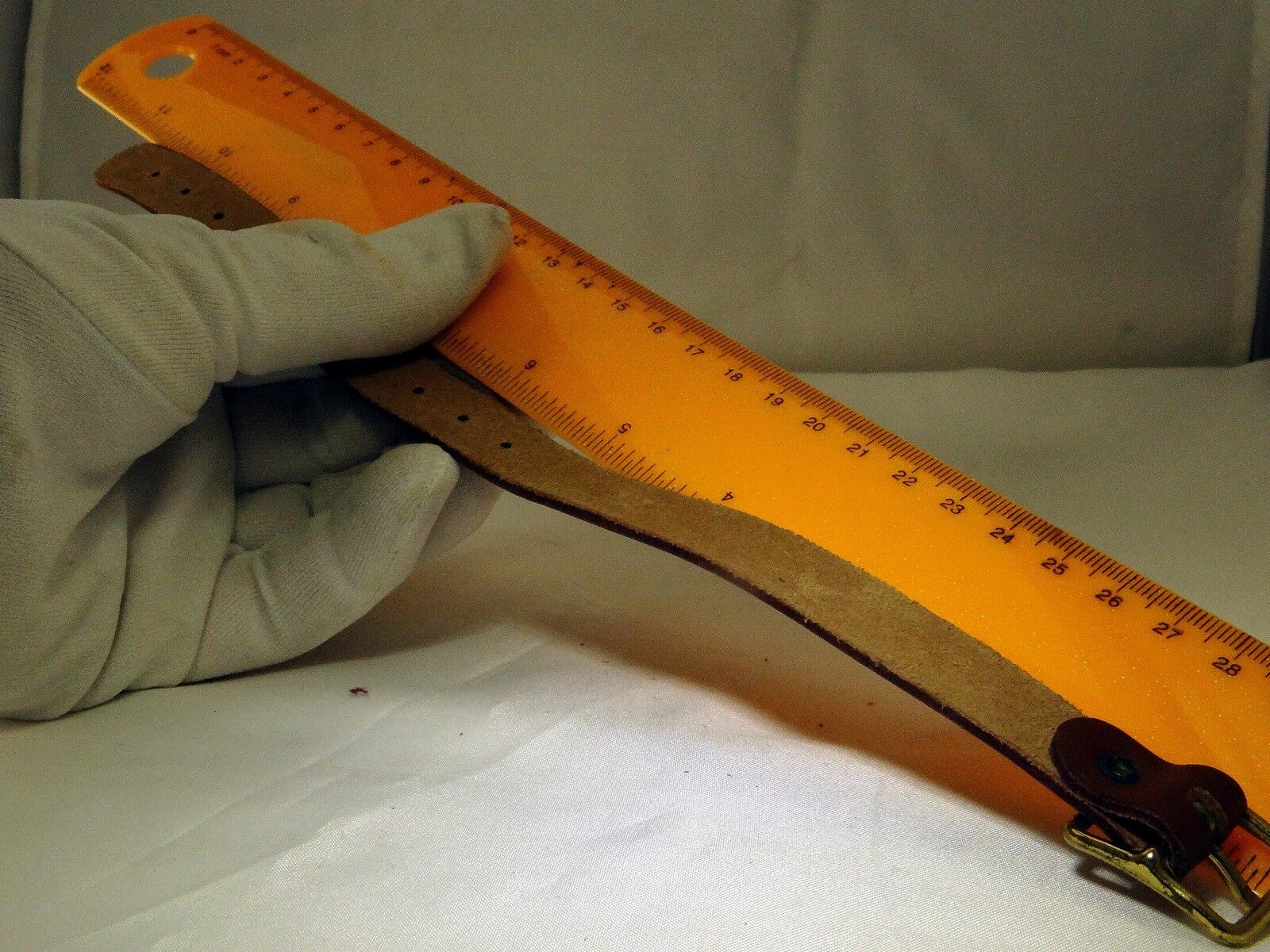 leather camera case strap 11" long  with only one buckle