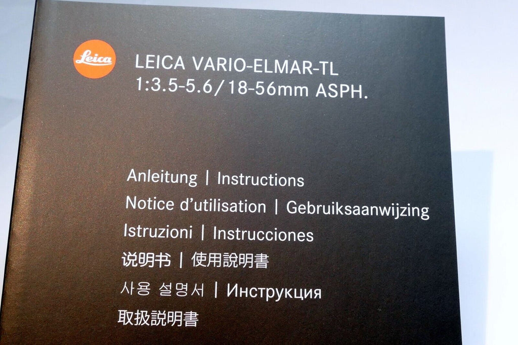 Leica Vario-Elmar-TL 18-56mm f3.5-5.6 11080 Lens Instructions manual Guide