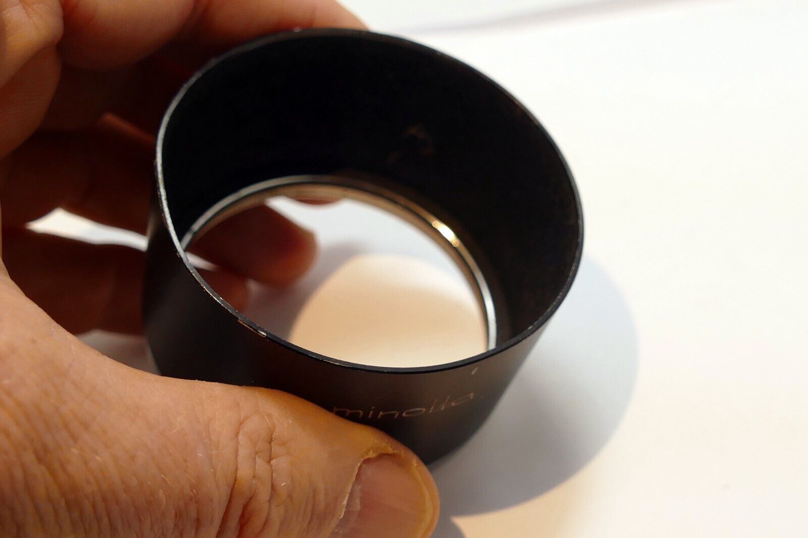 Minolta D57KD Metal Lens Hood Shade (55mm) for Auto 100/3.5 135/2.8- genuine OEM