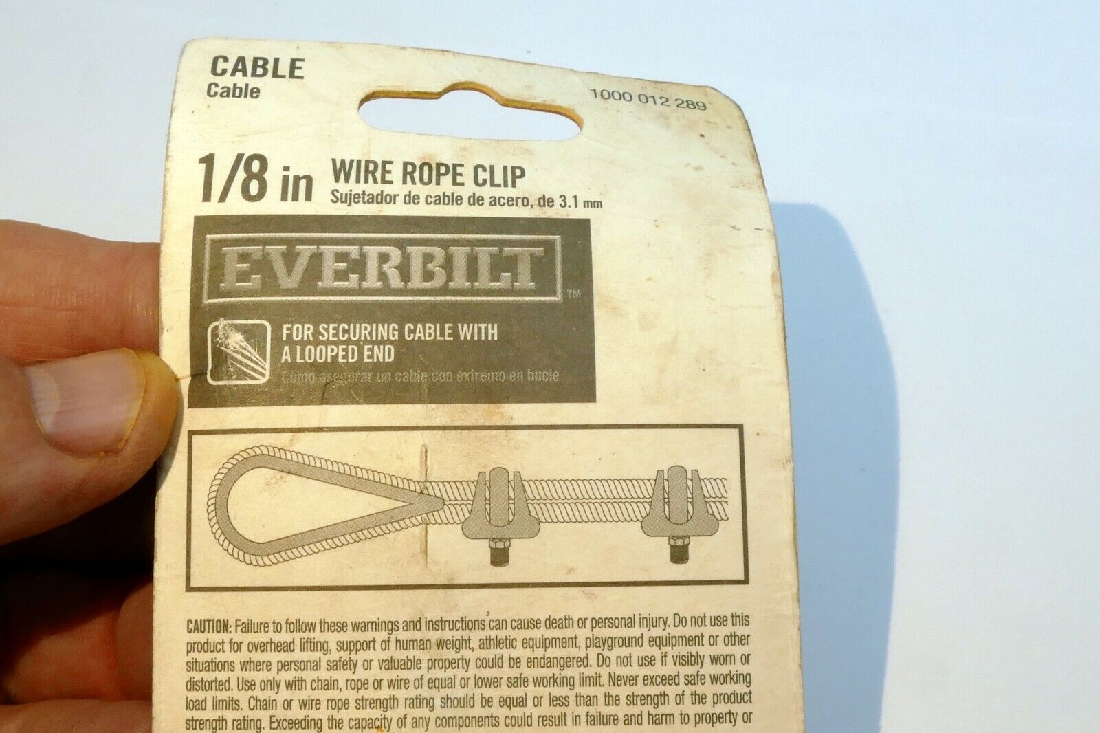 1/8 in. Zinc-Plated Wire Rope Clamp clip (2-Pack)  1/8"  1000012289