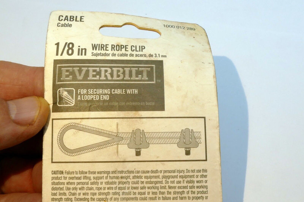 1/8 in. Zinc-Plated Wire Rope Clamp clip (2-Pack)  1/8"  1000012289