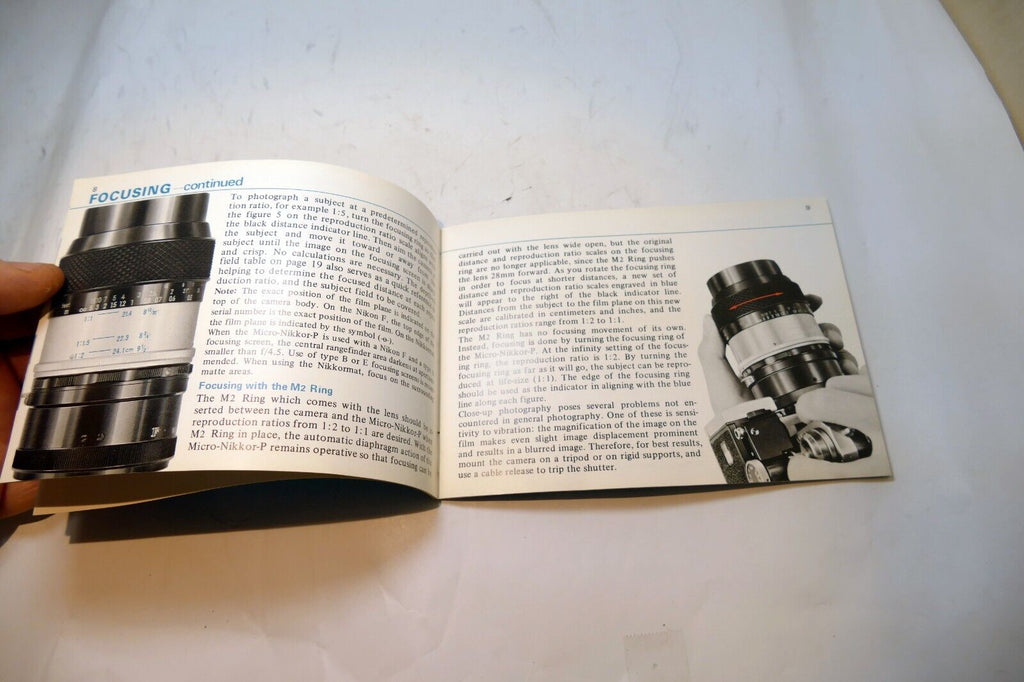 Nikon Micro-Nikkor-P 55mm f3.5  FLENS Instruction Guide Manual 1971