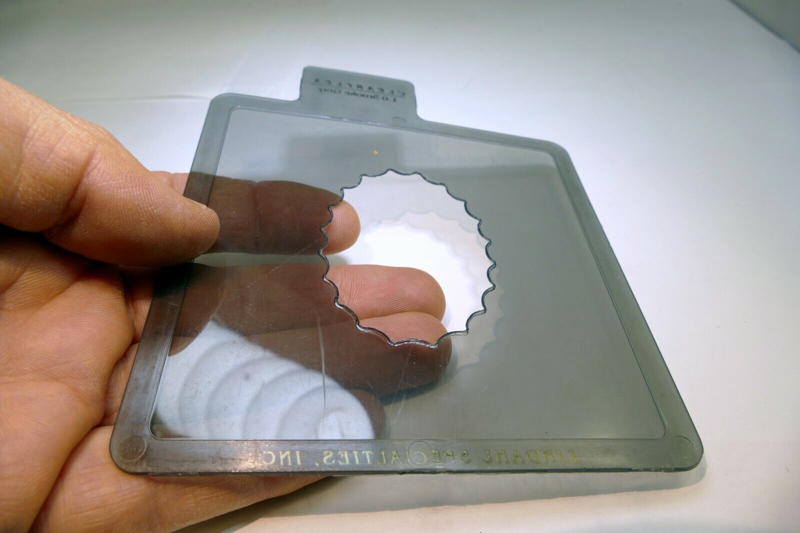 Large Vertical Oval  Lindahl Smoke Gray Vignette 4.5X4.5" Clearflex 