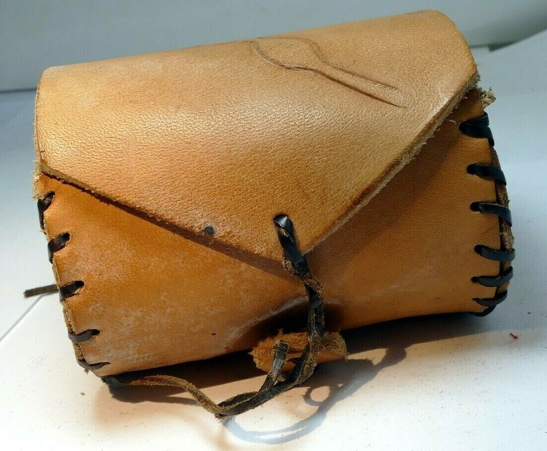 Handmade Hard lens case 2.5X3.5" 28mm f2.8 50mm f1.4 lens (wild west) leather