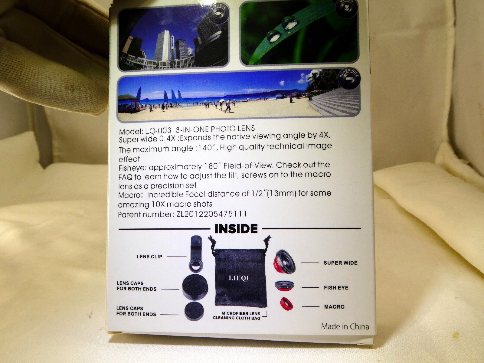 Universal 3 in 1 Fisheye Lens + Macro + 0.4X Super Wide Angle Clip On Cell Phone