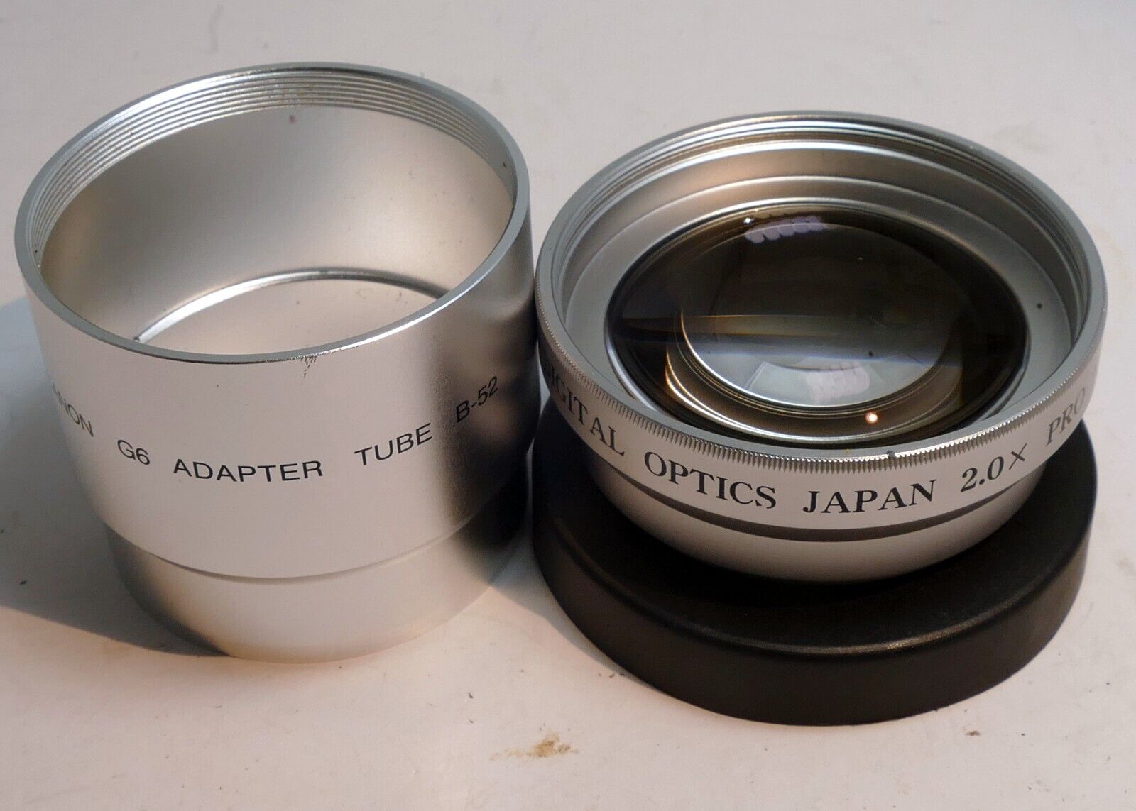 2X AUX Telephoto Lens for Canon G6 camera with adapter tube B-52  52mm threaded