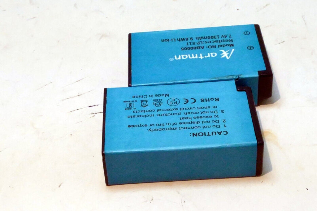 Artman LP-E17 Battery 2-Pack for Canon 1300mAh 2X pack