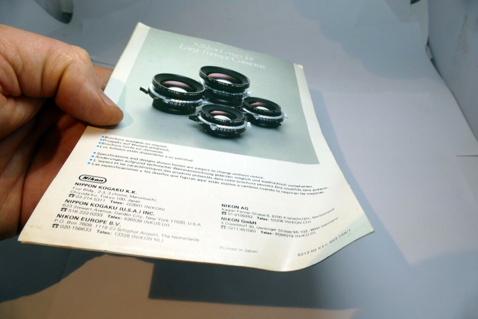Nikon EL-Nikkor lens enlarging booklet sales list brochure